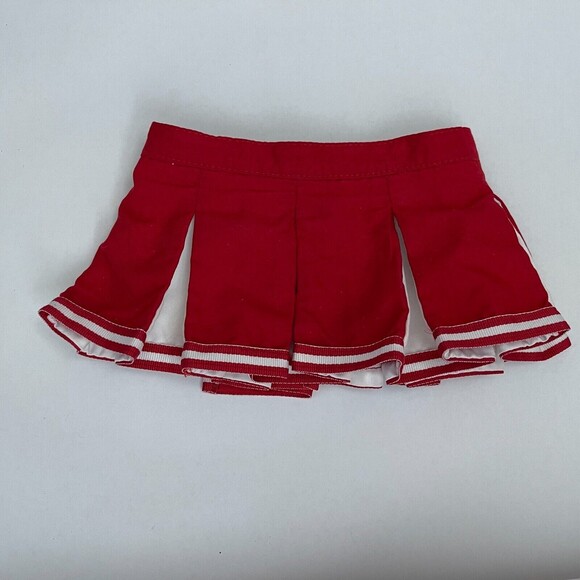 BABW Build a Bear Workshop Skirt Red White Pleated - Picture 1 of 7